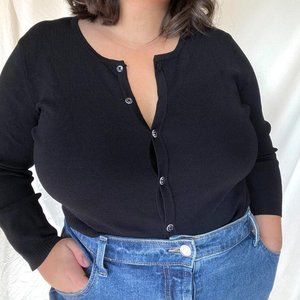 Black Ribbed Cardigan